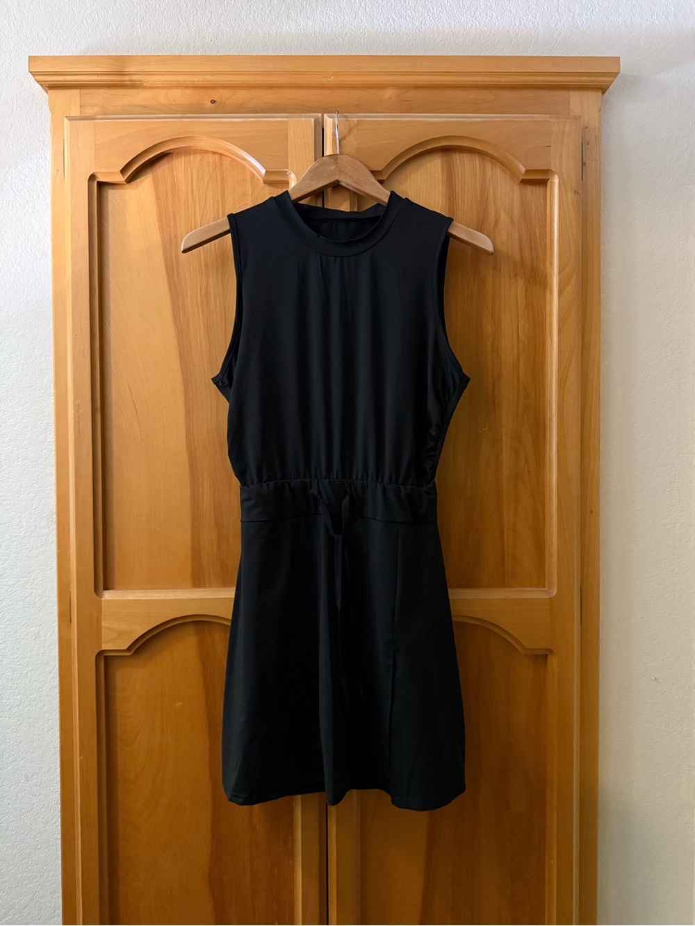 Sleeveless Black one piece skort